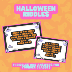 Halloween Riddles - 11 riddles for younger classes!