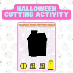 Halloween Haunted House Cutting Activity