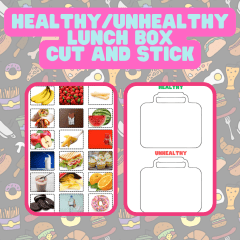 Healthy/Unhealthy Lunchbox Cut and Stick