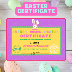 Easter Certificate - nice gift for the end of Term 2!