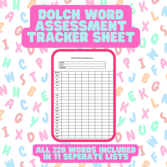Dolch Words - Assessment Tracker Sheets