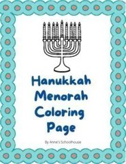 Hanukkah Menorah Colouring Page