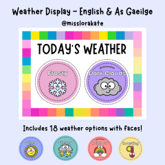 Weather Smiley Faces Display (Eng and Gaeilge)