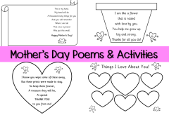Mother's Day / Thank You Poems and Worksheets