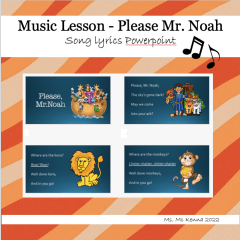 Music - Please Mr. Noah Song lyric PowerPoint