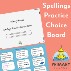 Spellings Practice Choice Board