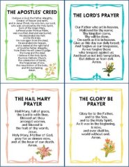 Rosary - Prayer Cards - Apostles' Creed - Our Father - Hail Mary - Glory Be
