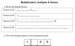 Maths Assessment_Multiplication, Multiples and Factors