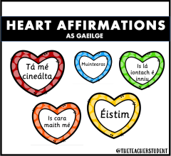 Positive Heart Affirmations as Gaeilge