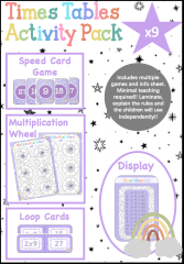 **Multiples / Times Tables Activity Pack ** x9