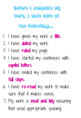 Writing checklist for children