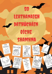 50 Oíche Shamhna Colouring Pages with Foclóir