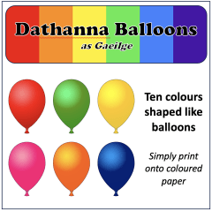 Dathanna Balloons as Gaeilge