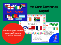 Rugby World Cup 2023. An Corn Domhanda Rugbaí. Gaeilge Posters.