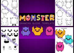 Monster Drawing Guide Template