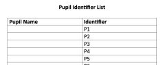 Pupil Identifier List