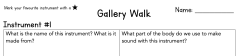 Musical Instruments - Gallery Walk Worksheet