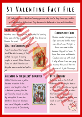 St Valentine Fact File & Fill In The Blanks Activity
