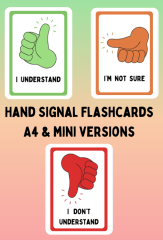 Hand Signal Flashcards (A4 & Mini Versions)