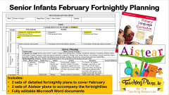 Senior Infants Fortnightly Plans for February