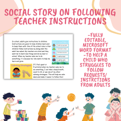 Social Story on Doing What Adults Ask/ Following Teacher Instructions