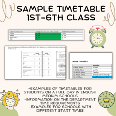 Sample Timetable for Classes on a Full Day (1st - 6th) in English Medium Schools