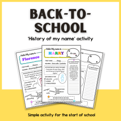 History of My Name - Back to School Activity