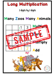 Long Multiplication Poster - Many Zoos Many Animals