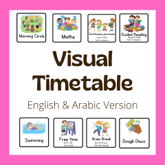 Visual Timetable. English version & Arabic version.