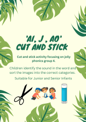 'ai, j and ao' Cut and stick activity