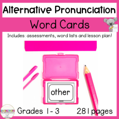 word cards for alternative pronunciations