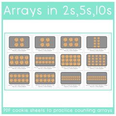 Maths - Multiplication Arrays Visuals in 2s, 5s, 10s