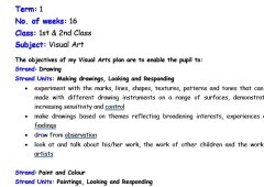 Term 1 Art Plan-1st & 2nd Class