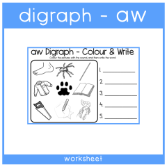 Phonics - Digraph AW Worksheet