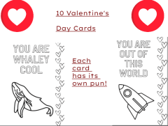 Valentine's Day Cards, Word Search, and Colouring Sheets