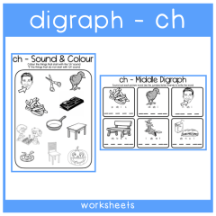 Phonics - Digraph CH worksheets
