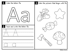 ABC Trace, Write, and Color Worksheets