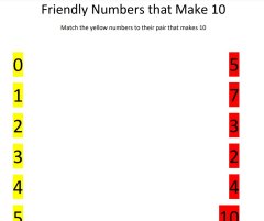 Worksheet - Friendly Numbers that add to make 10 (Number Bonds)