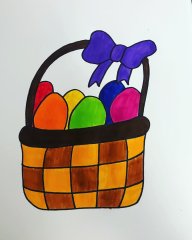 how to draw a easter basket
