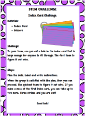 STEM- Index Card Challenge