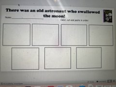 There was an old astronaut that swallowed the moon - activity sheet