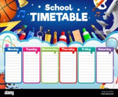 Timetable for 3rd or 4th Class