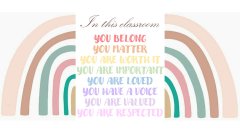 In this classroom you belong - Positive Affirmation Poster for Classroom Decor