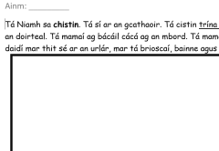 Gaeilge - 2 worksheets on 'sa bhaile'