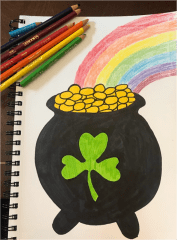 How to draw a pot of gold and rainbow pp