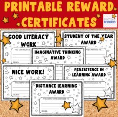 Printable Reward Certificate