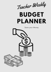 Teacher Weekly Budget Planner I Black & White I Printable