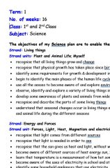 Term 1 Science Plan-1st & 2nd Class