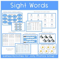 Phonics - Sight Words (Jolly Phonics Group 1)