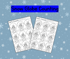 Snow Globe Counting - Maths Worksheets 0-20